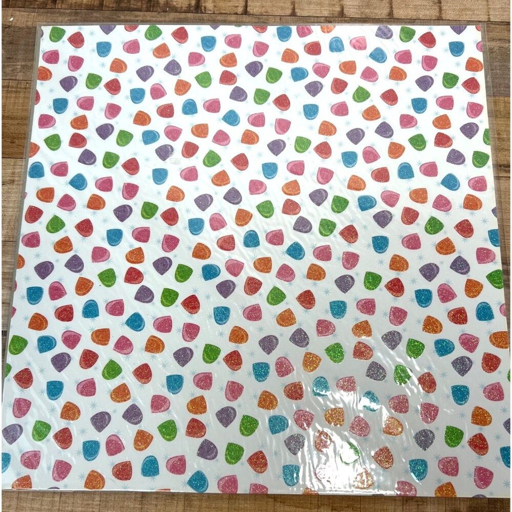 1 (ONE) SHEET Gumdrop Glitter heavy Cardstock Paper By Recollections